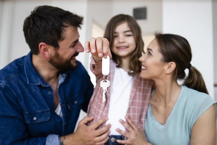 happy family after dealing with home inspector